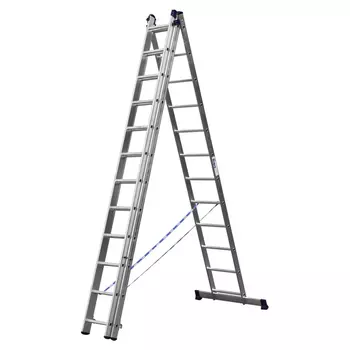 Лестница Сибин 38833-12 (универсальная, трехсекционная со стабилизатором, 12 ступеней)