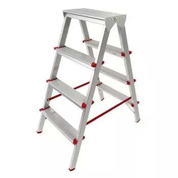 Лестница-стремянка Pro Startul ST9941-04, алюминиевая, двухсторонняя, 88 см, 4 ступеней, 3,4кг