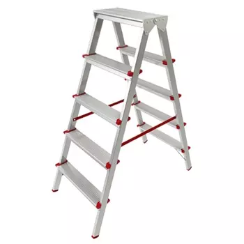 Лестница-стремянка Pro Startul ST9941-05, алюминиевая, двухсторонняя, 110 см, 5 ступеней, 4,2 кг