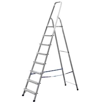 Лестница-стремянка Сибин 38801-8, алюминиевая, 8 ступеней, 166 см