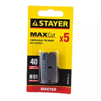 Лезвия сменные для скребков Stayer "MASTER" 08549-S5_z01 для артикулов 0853, 08533, 08535, тип Н01, 40мм, 5шт