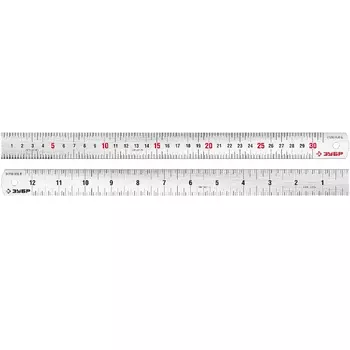 Линейка усиленная нержавеющая Зубр Про-30Д 34280-030-Д, длина 0.30 м