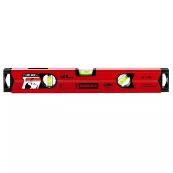 Магнитный уровень Mirax 34611-040, с зеркальным глазком, 400 мм