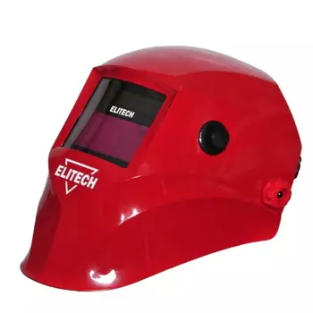 Маска сварочная Хамелеон Elitech 777 201076, 9-13DIN, светофильтр 90х43мм, красная