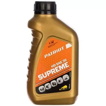 Масло для 4t тактного двигателя минеральное Patriot Supreme HD 4T тактное, 0.592 л, вязкость SAE 30