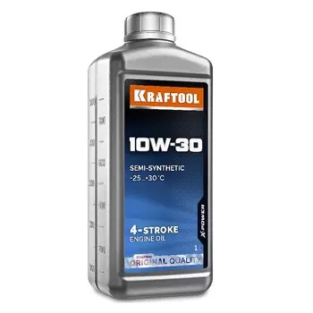 Масло полусинтетическое Kraftool 41510-1 (10W-30, для 4-тактных двигателей, 1 л)