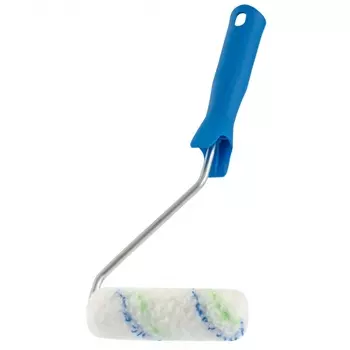 Мини-валик в сборе Сибртех "Водные краски" 80580 (110 мм, ворс 12 мм, D - 16 мм, D ручки - 6 мм, полиэстер)