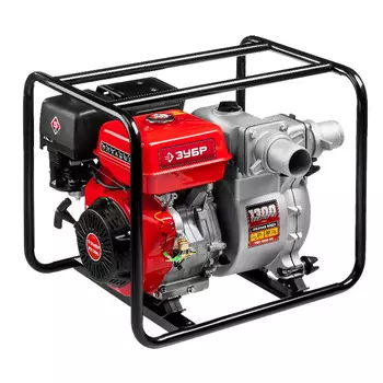 Мотопомпа бензиновая Зубр МПГ-1300, 1300 л/мин, для грязной воды