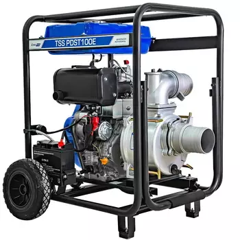 Мотопомпа дизельная ТСС PDST100E 130152, электростартер, АКБ