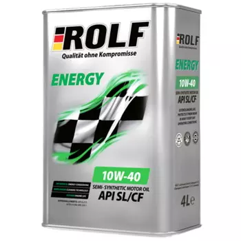 Моторное масло Rolf Energy SAE 10W-40 9195620, API SL/CF ACEA A3/B4, полусинтетика, жестяная канистра, 4л