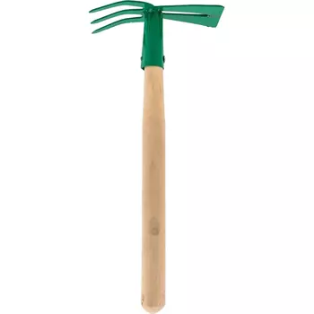 Мотыга-рыхлитель, Росток 39627 с деревянной ручкой ("лопатка+3 зуба" гнутая, 145x75x390мм)