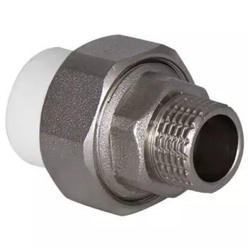 Муфта Tebo 20х3/4"M п/п, комбинировання, разъемная, наружная резьба