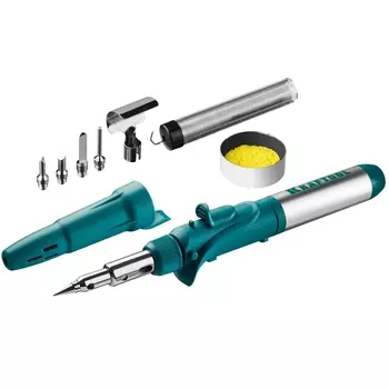 набор 10-в-1, газовый паяльник, горелка, фен, Kraftool SolderPro 55503-H10, 120K 30-120 Вт, пьезоподжиг, 1300°С
