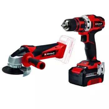 Набор акк. инструмента УШМ + Дрель шуруповерт Einhell PXC TE-TK 18/2 Li Kit (CD+AG) 4257240