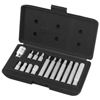 Набор бит HEX Stels 11313 (шестигранный хвостовик 1/2'', CrV, 10 мм, 15 предметов)