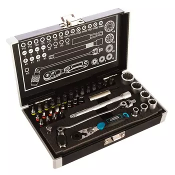 Набор бит и торцевых головок Gross 11625 (1/4, карданный ключ, трещотка, адаптер, S2, 37 шт.)