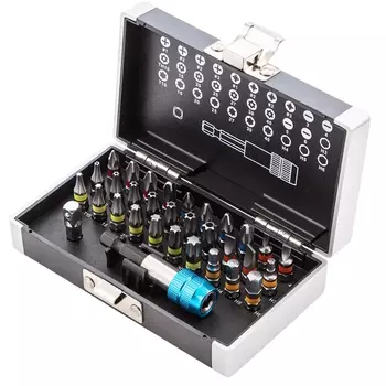 Набор бит, магнитный адаптер Gross 11363, сталь S2, пластиковый кейс, 32пр.