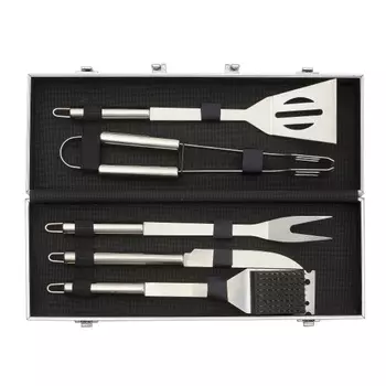 Набор для гриля Green Glade SC003 (лопатка, щипцы, вилка, щетка, нож, алюминиевый кейс)