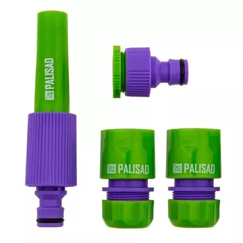 Набор для подключения шланга Palisad 65176, 1/2" (распылитель, 3 адаптера к распылителю)