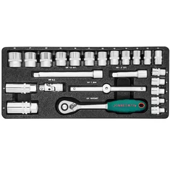 Набор головок Jonnesway S04H3125S, 3/8" 6-22мм, 25 предметов