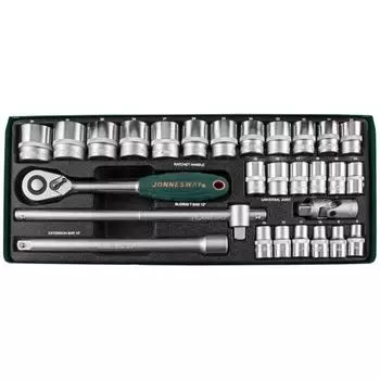 Набор головок торцевых Jonnesway S04H4728S 1/2"DR 8-34 мм, 28 предметов