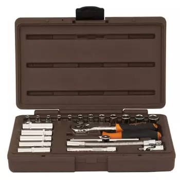 Набор головок торцевых с аксессуарами Ombra 911423, 1/4 DR, 4-13мм, 23пр.