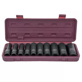 Набор головок торцевых ударных глубоких Thorvik ISS11210 053463, 1/2"DR, 10-24 мм, 10 предметов