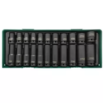 Набор головок ударных Jonnesway S03A4122SP 046655, 1/2"DR в ложементе, 10-24 мм, 22 предмета