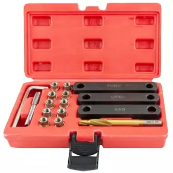 Набор инструментов для восстановления резьбы скобы тормозного суппорта Thorvik BTRK 053239, 16 предметов