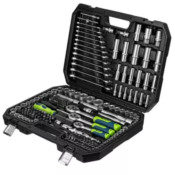 Набор инструментов Сибртех 14170 1/2", 3/8", 1/4", пластиковый кейс 215 предм.