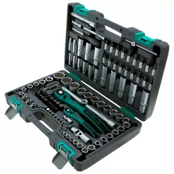 Набор инструментов Stels, 1/2", 1/4", CrV, 12-гранные головки, пластиковый кейс, 109 предметов 14122