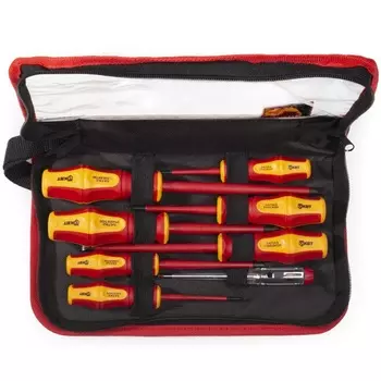 Набор изолированных диэлектрических отверток КВТ НИО-08 (намагниченные, вес 0.59 кг, 8 предметов тип ph, sl)