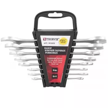 Набор ключей гаечных рожковых серии ARC на держателе Thorvik W1S8PR 052618, 6-22 мм, 8 предметов