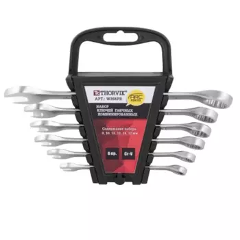 Набор ключей гаечных Thorvik W3S6PR 052611, комбинированных, серии ARC, на держателе, 8-17 мм, 6 предметов