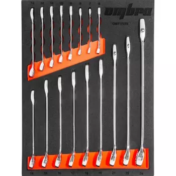 Набор ключей комбинированных Ombra OMT17STE 056131, 6-24 мм в EVA ложементе 280х375 мм, 17 предметов