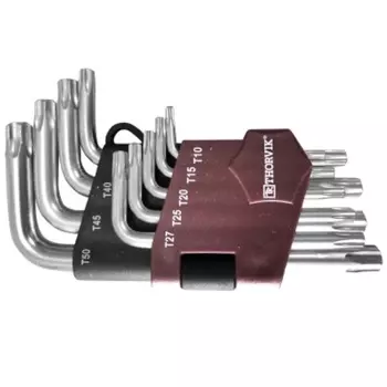 Набор ключей торцевых Thorvik TKS9S 053110, TORX®, коротких, Т10-T50, 9 предметов