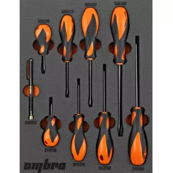 Набор отверток стержневых Ombra Basic OMT9STE 056129, в EVA ложементе 280х375 мм, 9 предметов