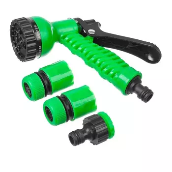 Набор поливочный Росток 427368 (Распылитель пистолетный 7 позиций, 2 соединителя 1/2", адаптер внешний)