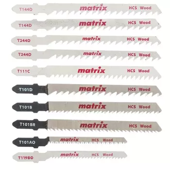 Набор полотен для электролобзика Matrix T-SET1007 78249, по дереву, 10 шт