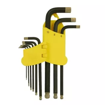 Набор шестигранных ключей с шаром Hanskonner HK1045-04-9-L, 1, 5-10 мм, 9 шт, S2, длинные