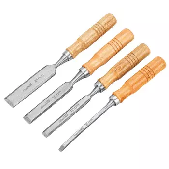 Набор стамесок Sparta 243965, 6-12-18-24 мм, деревянные рукоятки