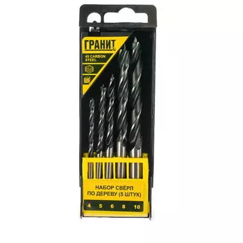 Набор сверл по дереву Гранит 700001, 5 шт.