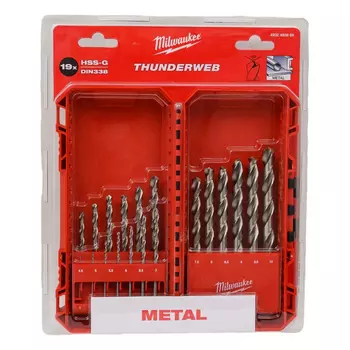 Набор сверл по металлу Milwaukee THUNDERWEB™ GEN III 4932493869 HSS-G, 19 шт. (1-10 мм)
