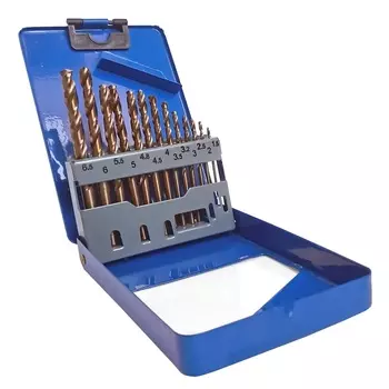 Набор сверл по металлу с кобальтом 5% Cutop Profi, 1,5-6,5 мм, 13 шт., в металлической коробке