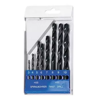 Набор сверл по металлу Sparta 723205, 3-10 мм, HSS, 8 штук