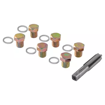 Набор Thorvik ODPRK1315 053211 для восстановления резьбы сливного отверстия поддона M13х1.5, 7 предметов