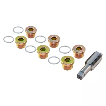 Набор Thorvik ODPRK2015 053214 для восстановления резьбы сливного отверстия поддона M20х1.5, 7 предметов