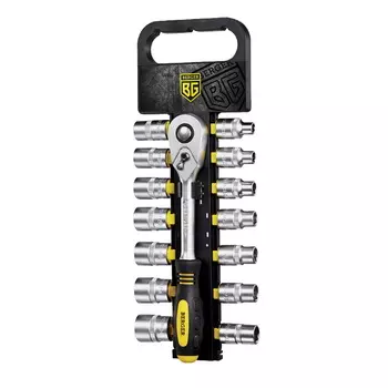 Набор торцевых 6-гранных головок Berger SuperLock с трещоткой 1/2, 15шт BG2035