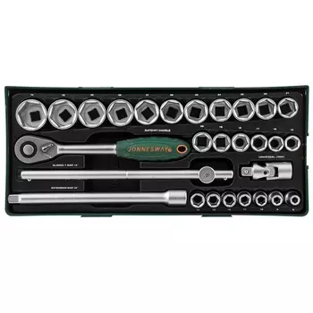 Набор торцевых головок Jonnesway S04H4728ST (S04H4728SP) 1/2"DR 8-34мм, 28 предметов