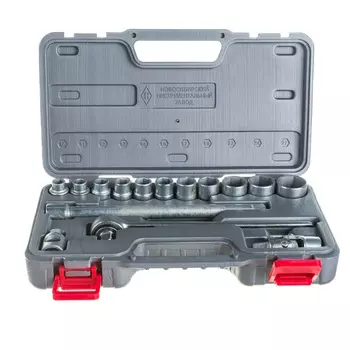 Набор торцовых головок НИЗ "Шоферский инструмент №2Д" 2761-20_z01 (сталь 40Х, 1/2", в пластиковом кейсе, 15 предметов)